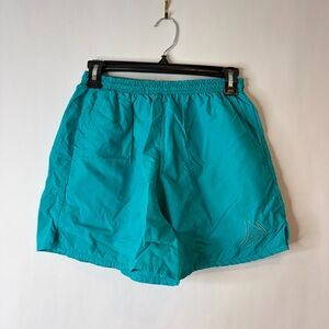 Vintage Moving Comfort Teal Nylon Athletic Shorts Large
